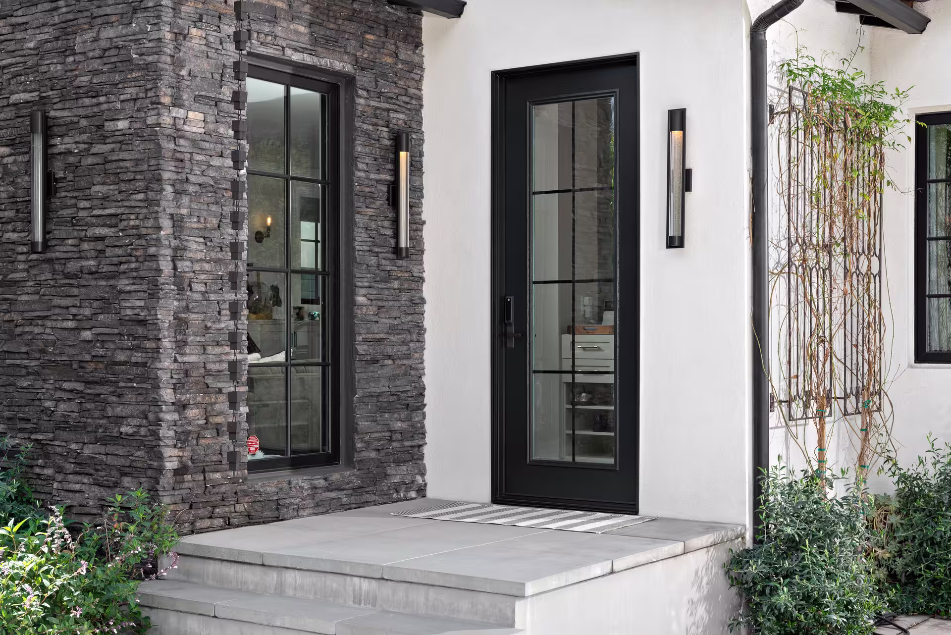 Modern entry door with sidelights